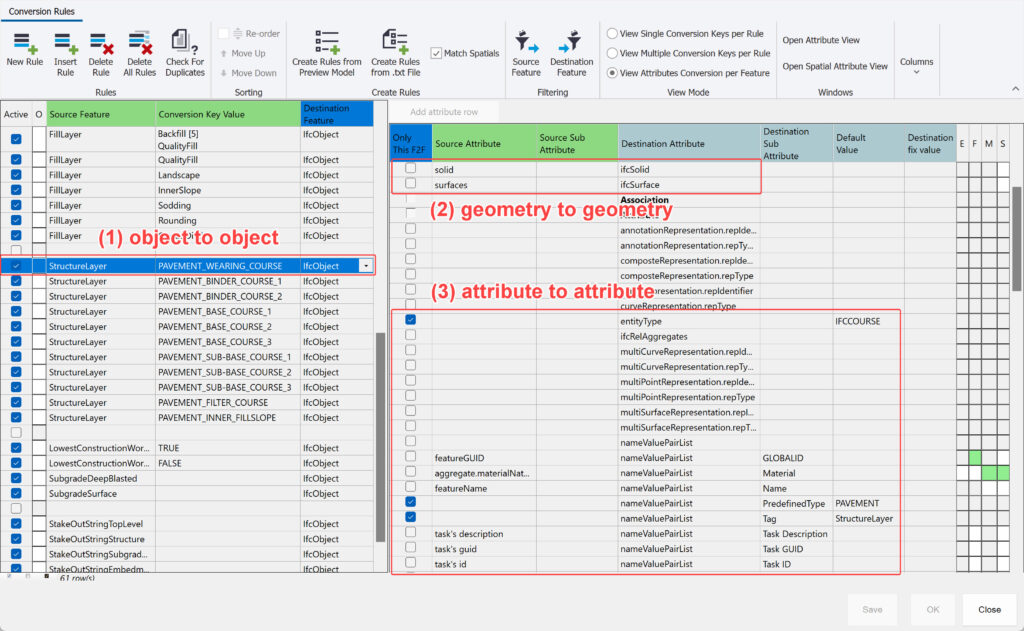 Mapping of objects in export to IFC