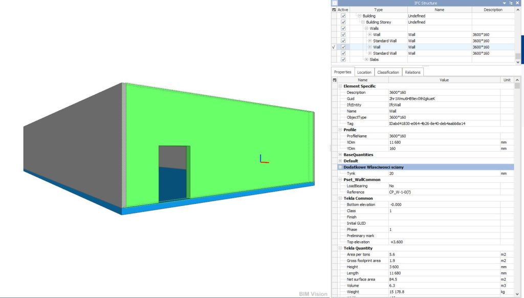 Model ifc, ifcwall property