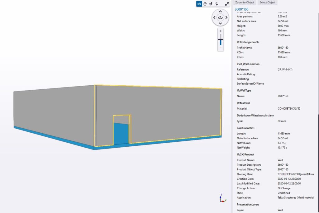 Model Ifc, Ifc wall Trimble connect