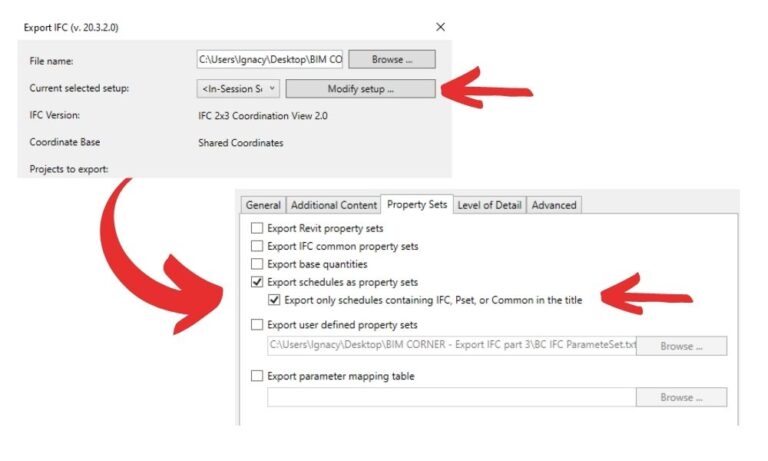 IFC Revit Modify setup