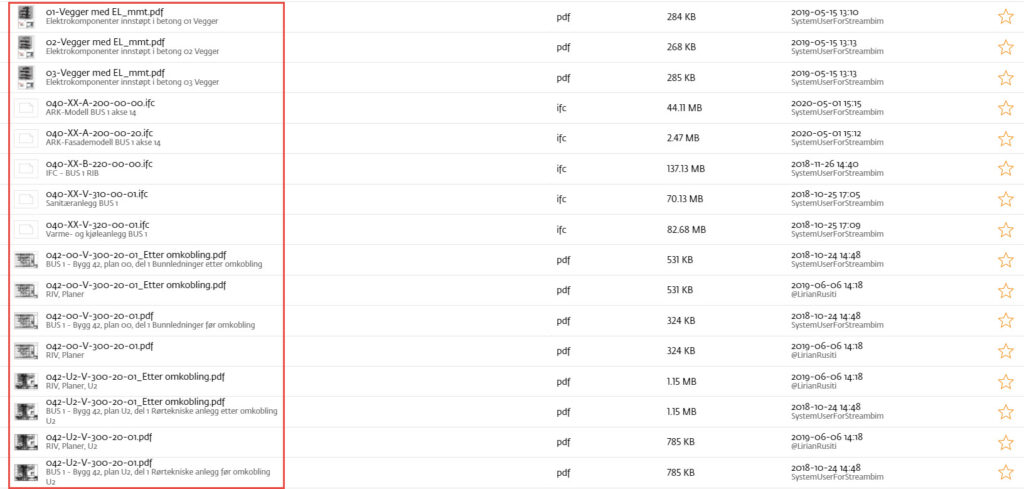 Naming of files in StreamBIM