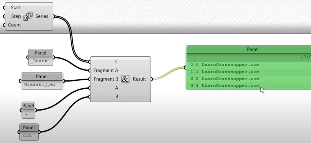 Concatenate Grasshopper Example